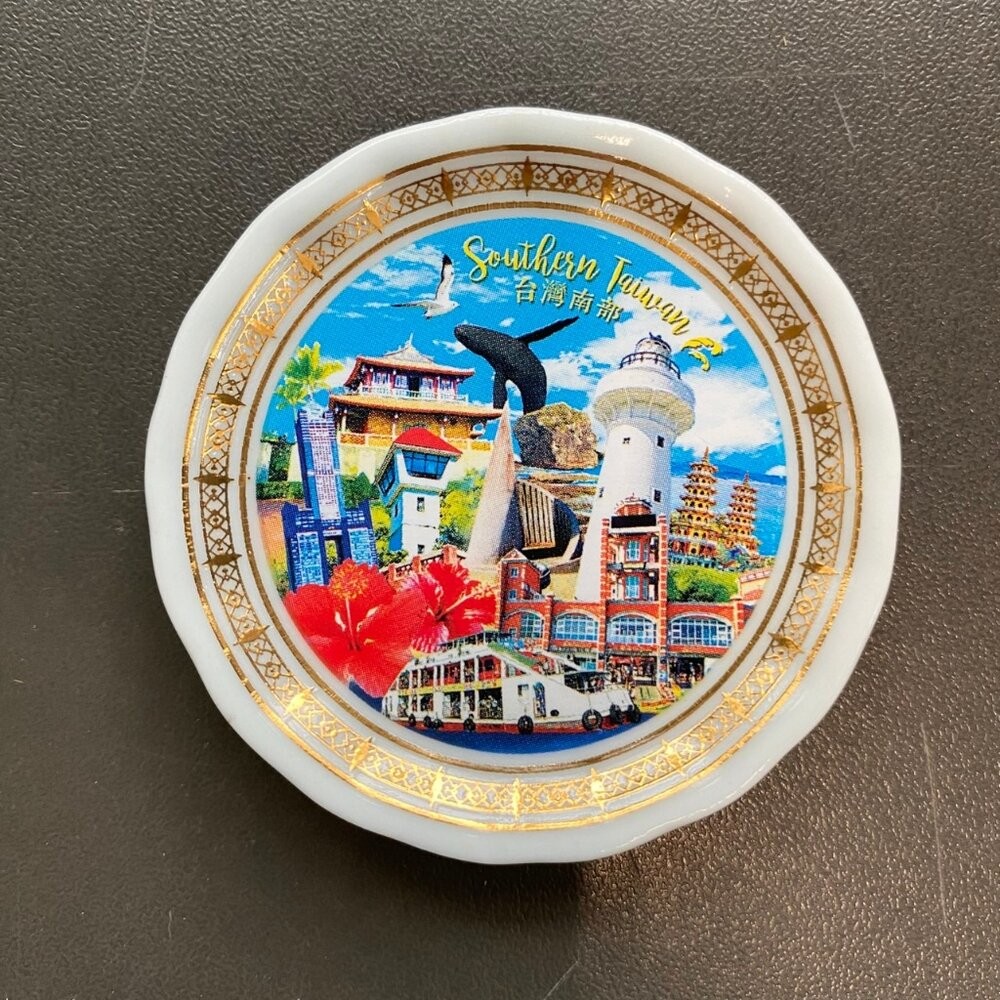 小瓷盤冰箱貼 造型冰箱貼 插畫冰箱貼 小圓盤磁鐵 台灣紀念品 新格子 TR台灣鐵道-規格圖4
