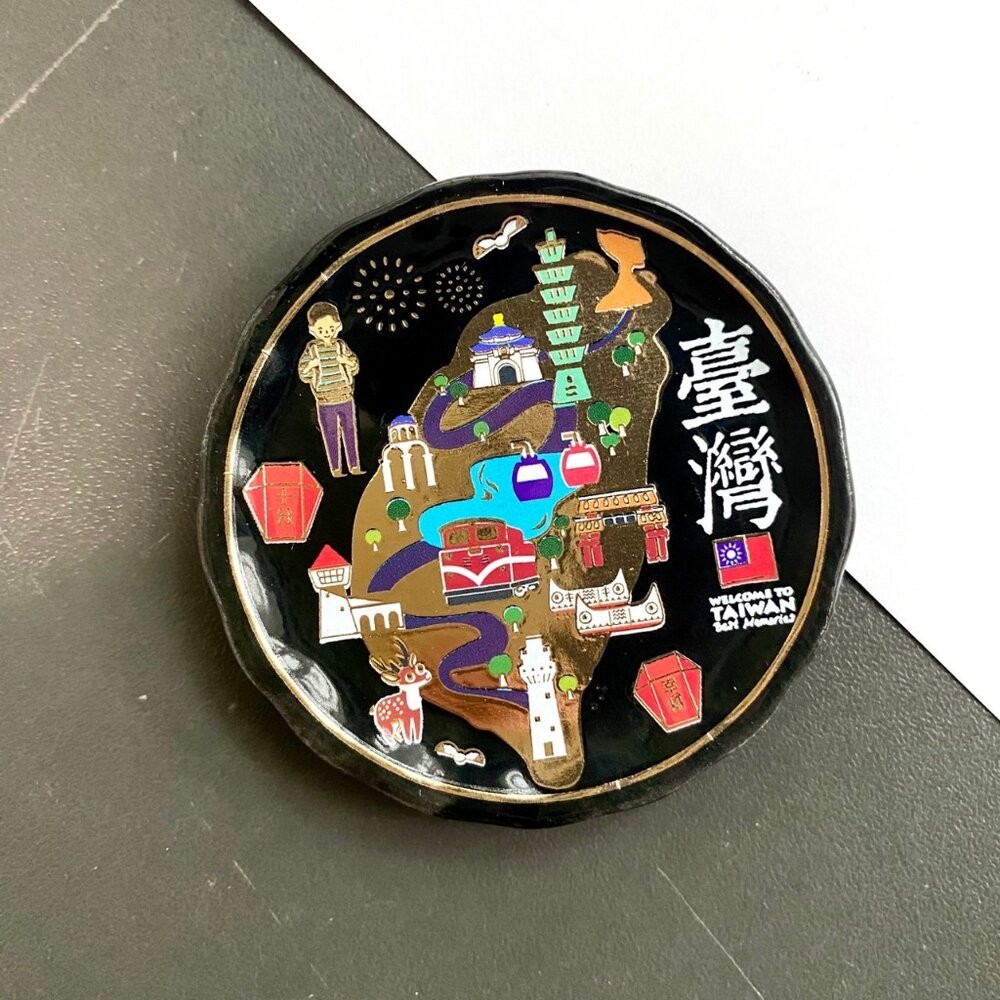 小瓷盤冰箱貼 造型冰箱貼 插畫冰箱貼 小圓盤磁鐵 台灣紀念品 新格子 TR台灣鐵道-規格圖4