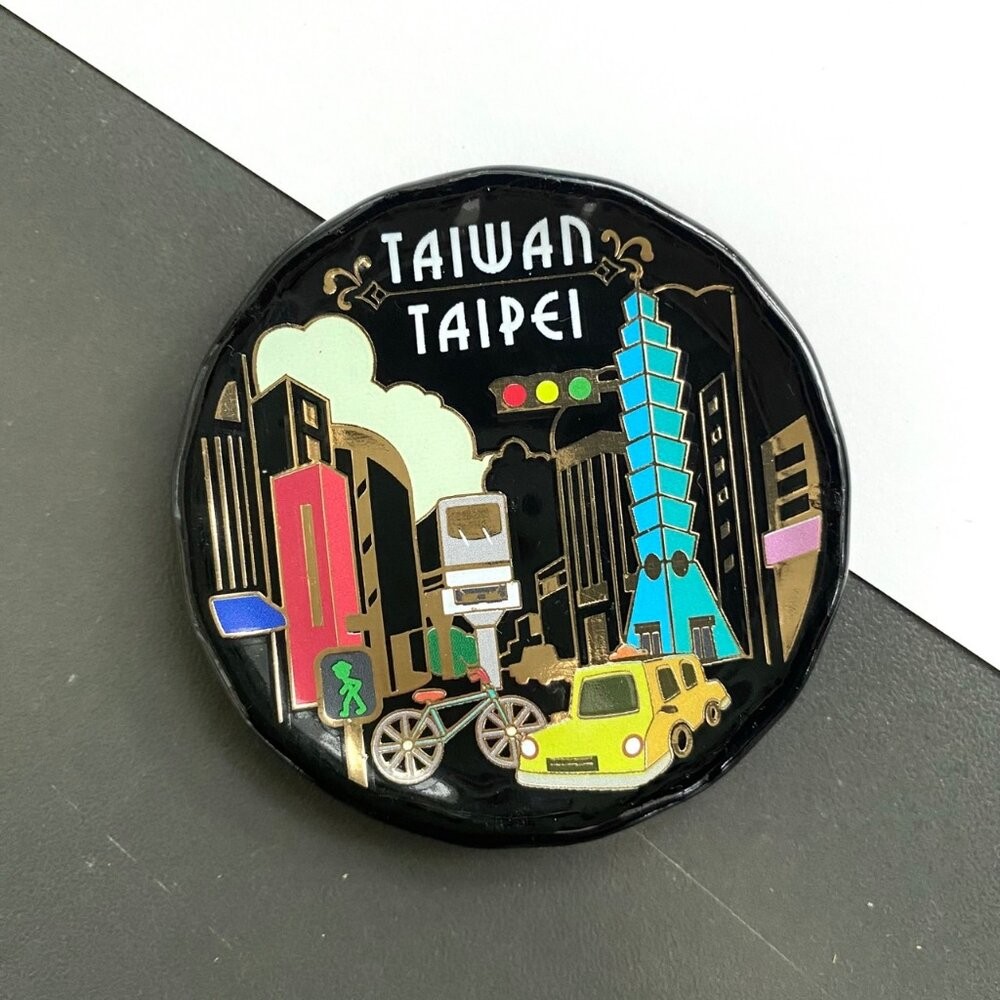 小瓷盤冰箱貼 造型冰箱貼 插畫冰箱貼 小圓盤磁鐵 台灣紀念品 新格子 TR台灣鐵道-規格圖4