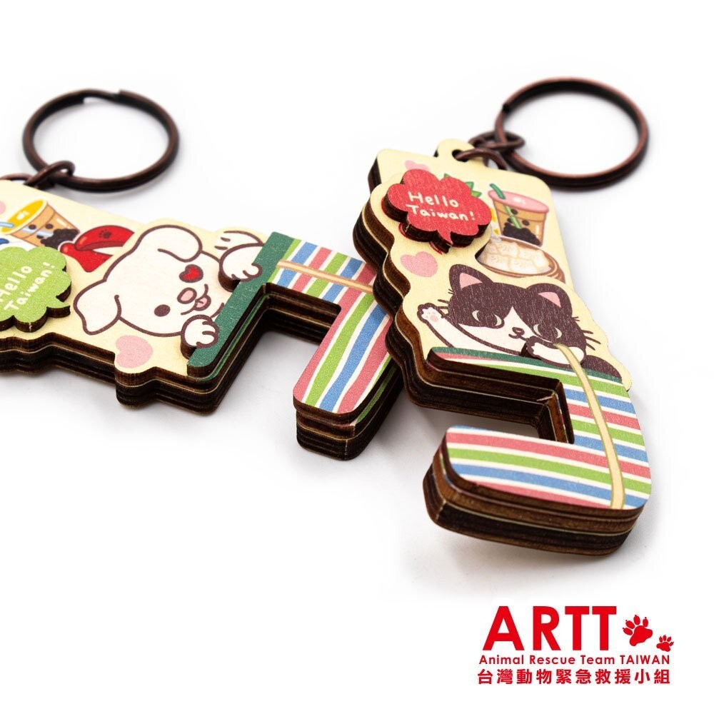 ARTT Emma小牛 立體木質手機架鑰匙圈 ARTT台灣動物緊急救援小組官方授權商店 TR台灣鐵道-細節圖2