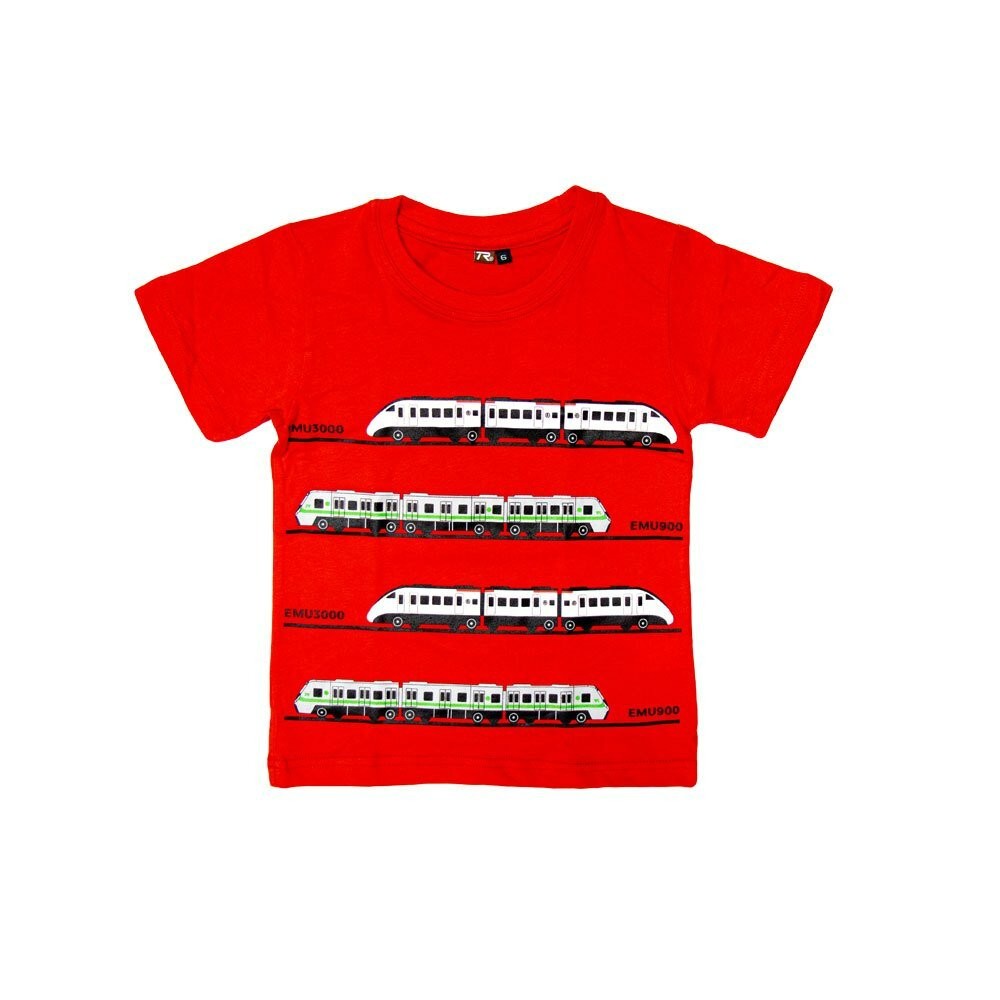 台灣火車童裝 EMU3000 EMU900 短袖T恤 T-shirt 100%棉 台灣製造 獨家設計 TR台灣鐵道-規格圖3