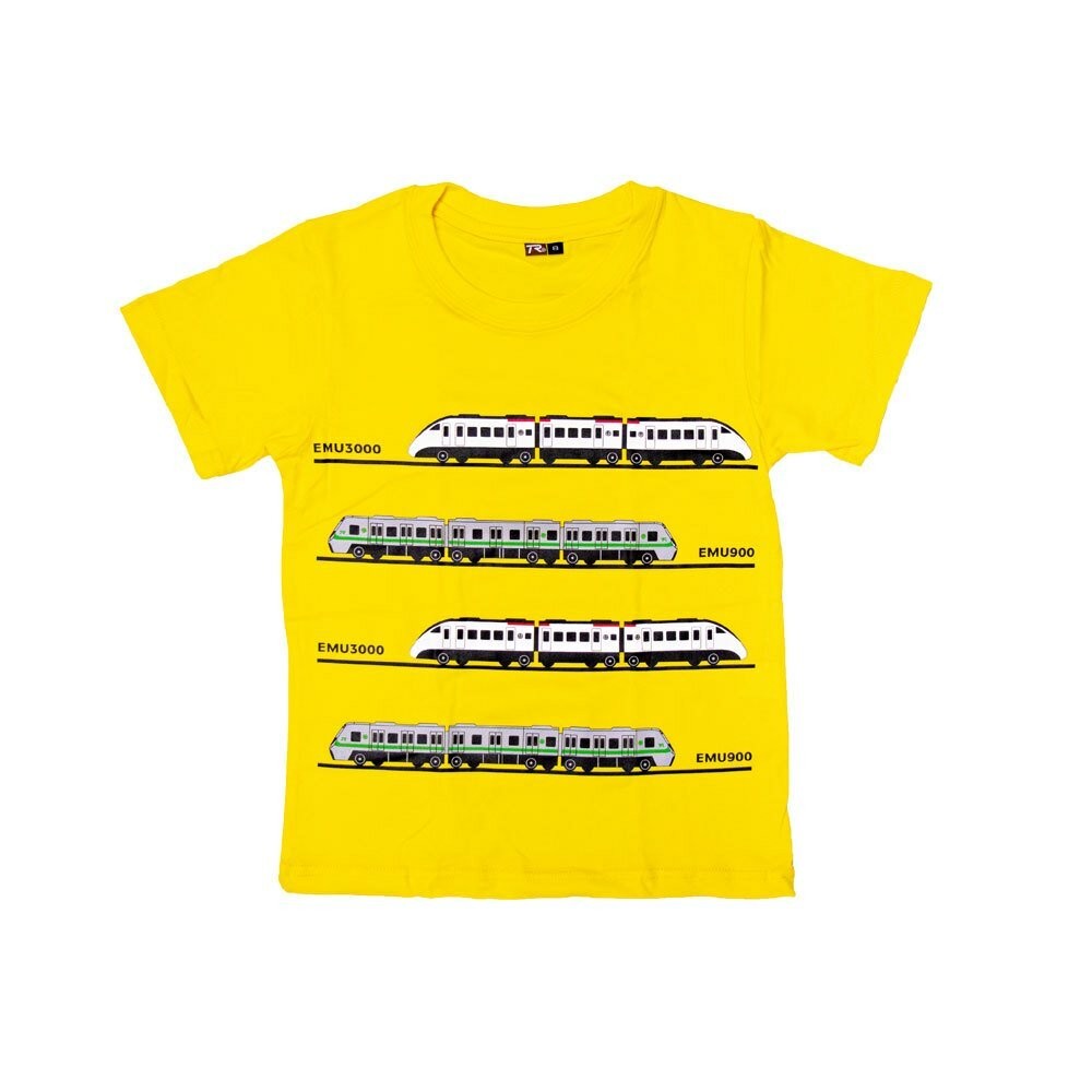 台灣火車童裝 EMU3000 EMU900 短袖T恤 T-shirt 100%棉 台灣製造 獨家設計 TR台灣鐵道-規格圖3