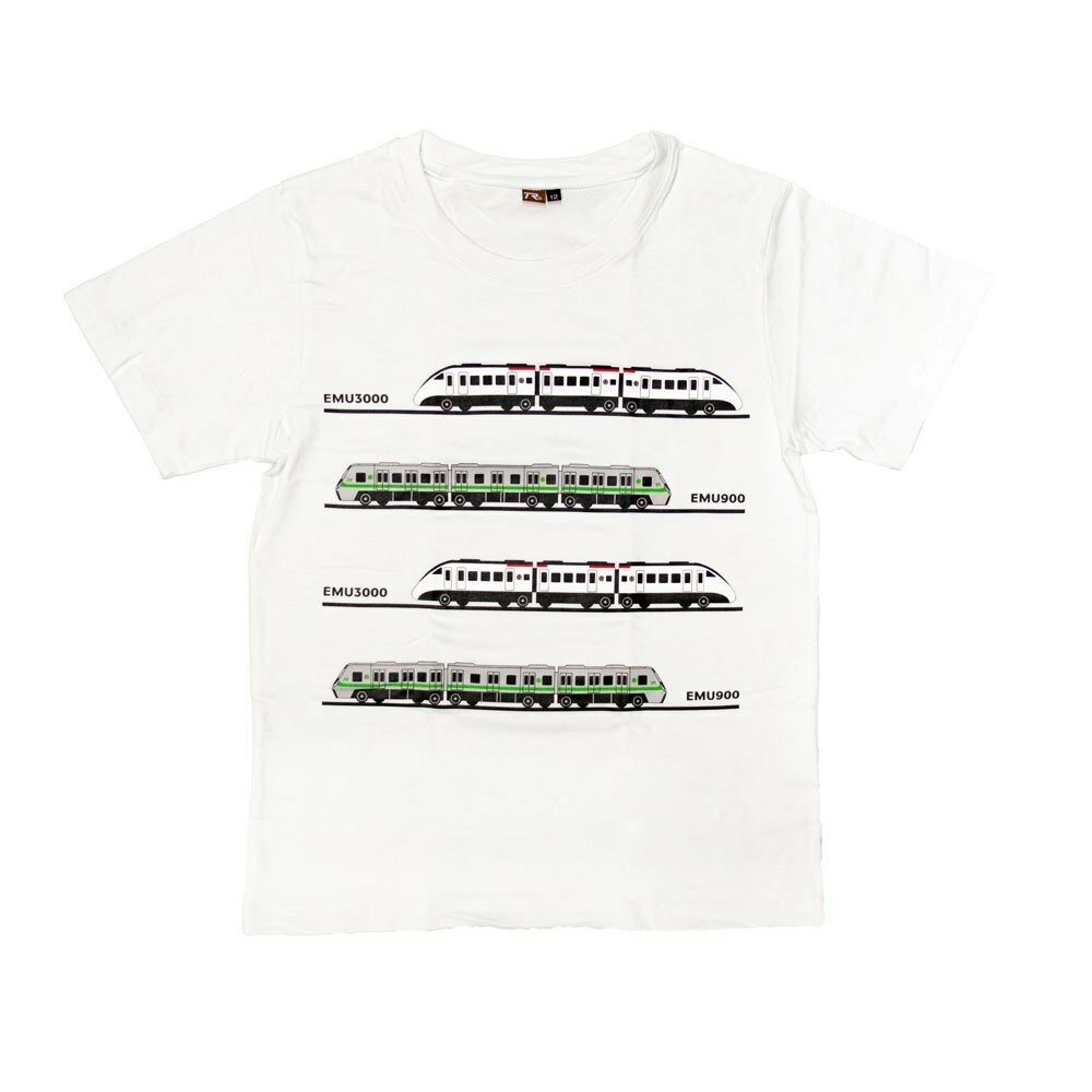 台灣火車童裝 EMU3000 EMU900 短袖T恤 T-shirt 100%棉 台灣製造 獨家設計 TR台灣鐵道-規格圖3