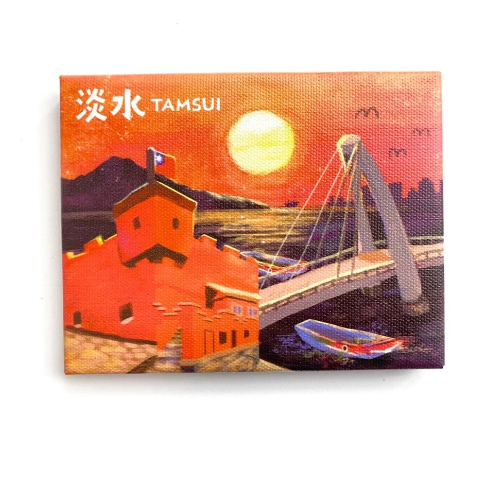 油畫布冰箱貼 裝飾冰箱貼 畫布磁鐵 插圖冰箱貼 台灣紀念品 新格子 TR台灣鐵道-規格圖3