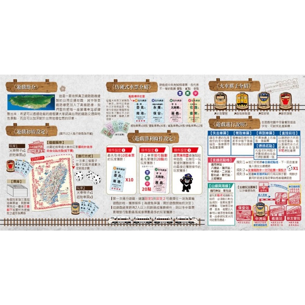 台灣鐵路環島旅行桌上遊戲組 台灣鐵道親子桌遊系列 大富翁 【手持火車票，來一趟台鐵車站環島之旅！】 TR台灣鐵道-細節圖3