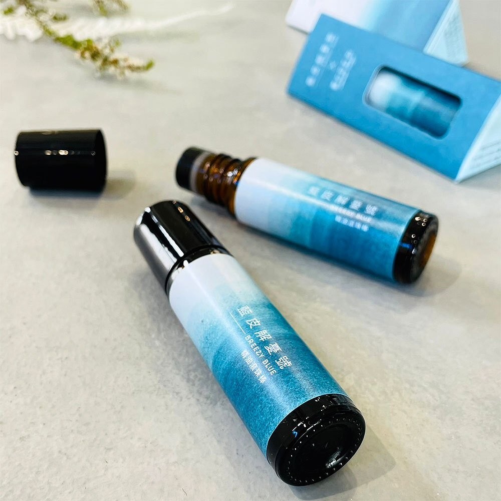 台鐵藍皮解憂號 X 薰衣草森林 Breezy Blue 精油滾珠棒 MIT台灣製造 官方授權銷售商店 TR台灣鐵道-細節圖2