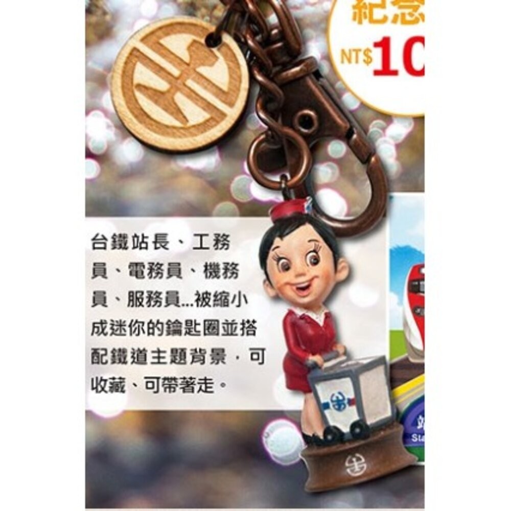 【鑰匙圈~台鐵公仔】台鐵LOGO經典人物公仔鑰匙圈／台鐵授權／站長／工務員／電務員／機務員／服務員-細節圖2