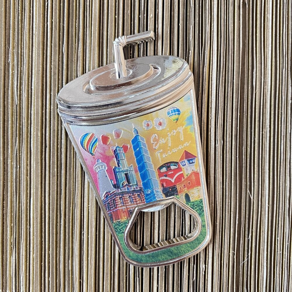 開瓶器冰箱貼 造型開瓶器 珍奶造型吸鐵 鋁箔開瓶器冰箱貼 紀念品 新格子 TR台灣鐵道-規格圖4
