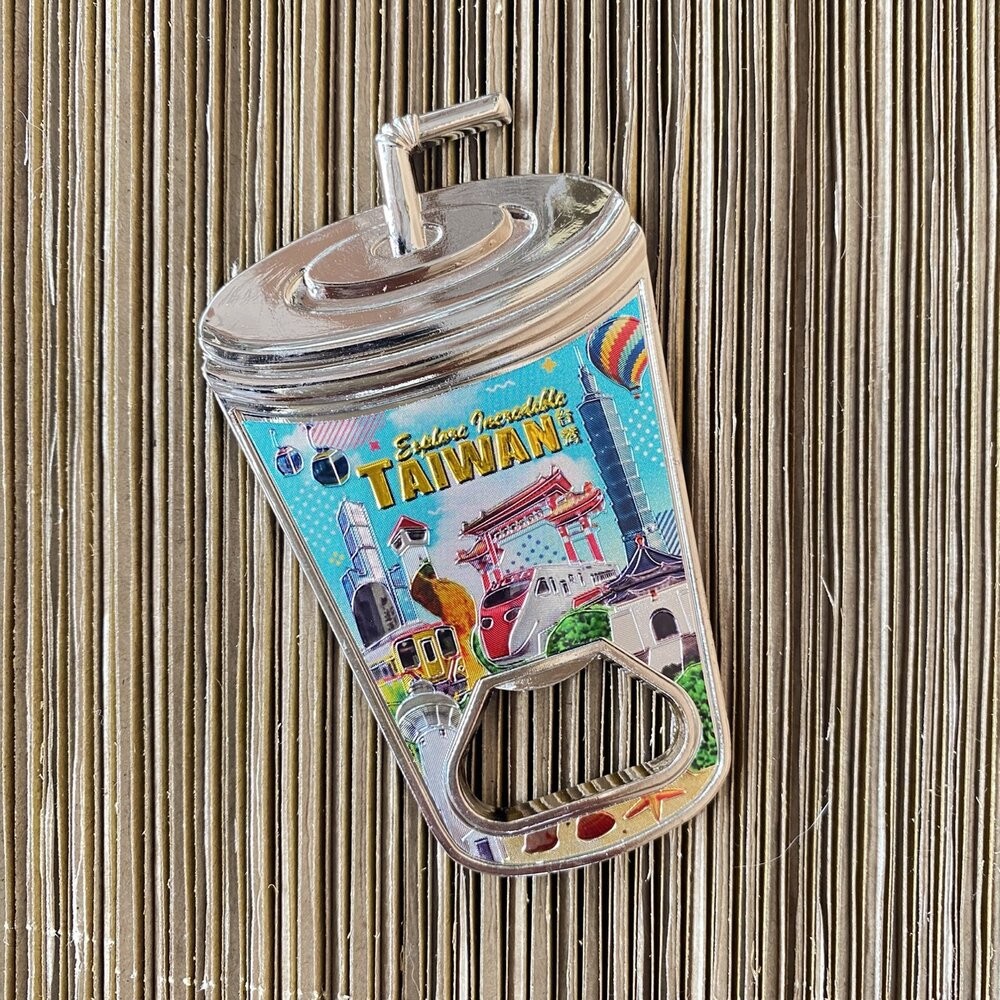 開瓶器冰箱貼 造型開瓶器 珍奶造型吸鐵 鋁箔開瓶器冰箱貼 紀念品 新格子 TR台灣鐵道-規格圖4