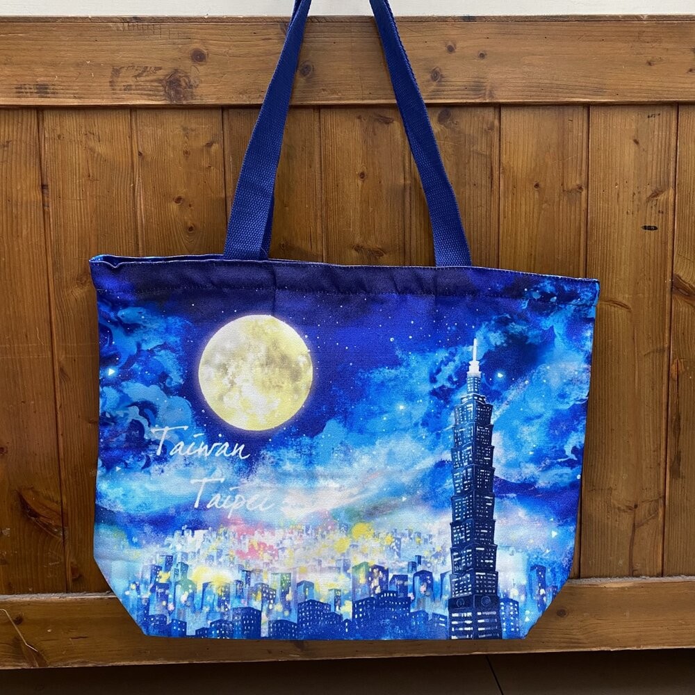 棉布手提袋 單肩包 購物袋 大容量提袋 雙面圖案 台灣紀念品 新格子 TR台灣鐵道-規格圖4