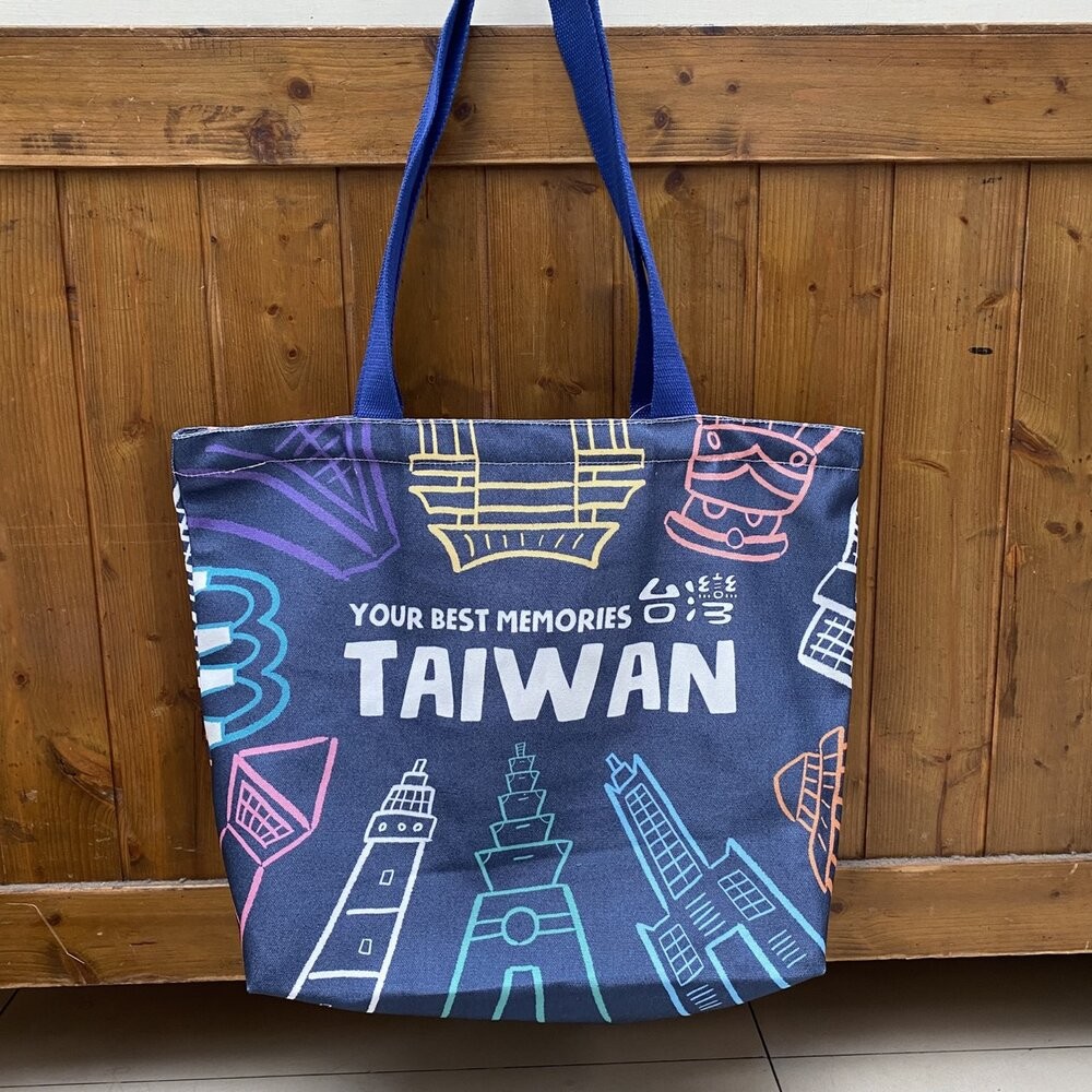 棉布手提袋 單肩包 購物袋 大容量提袋 雙面圖案 台灣紀念品 新格子 TR台灣鐵道-規格圖4