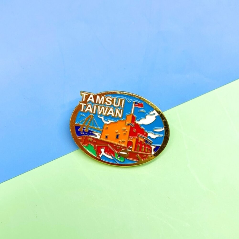 金屬胸章 別針 徽章 珍珠奶茶 台灣景點 紀念品 新格子 TR台灣鐵道-規格圖6