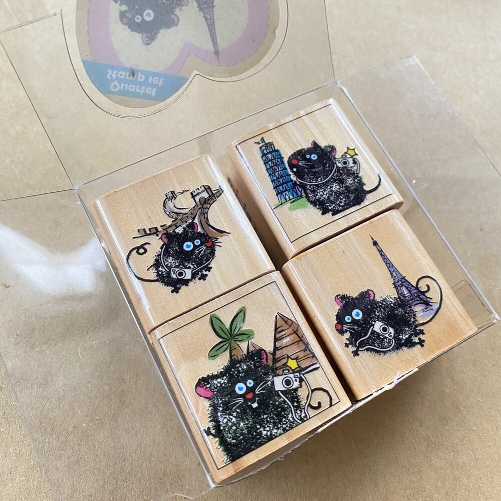 micia 美日手藝館 美日印章 DIY組合印章 四入印章 門市福利品出清 橡皮保證未蓋印過 TR台灣鐵道-規格圖1
