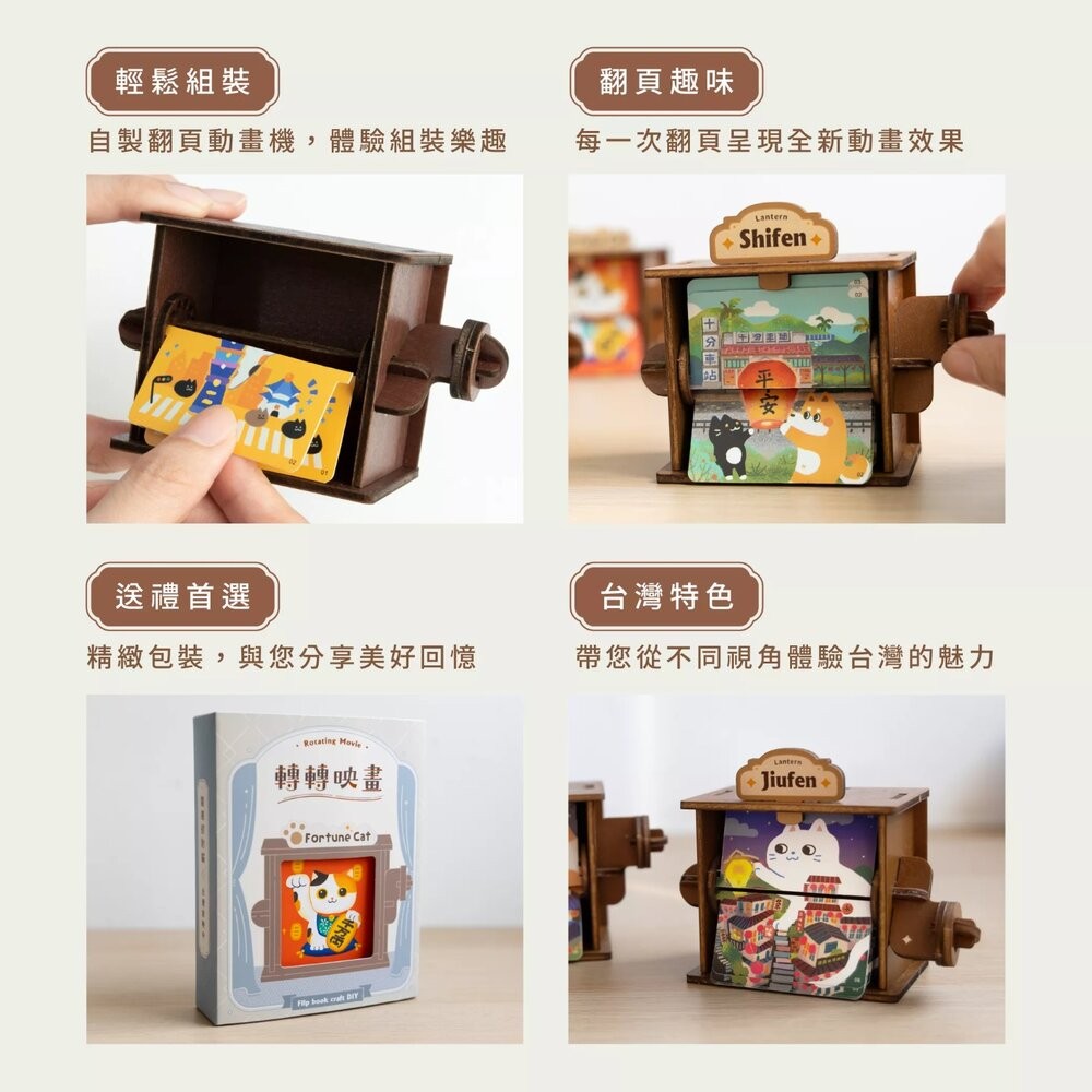 DIY轉轉印畫 自製手動翻頁動畫機 創意手作禮物 台灣紀念品 猴子設計 TR台灣鐵道-細節圖4