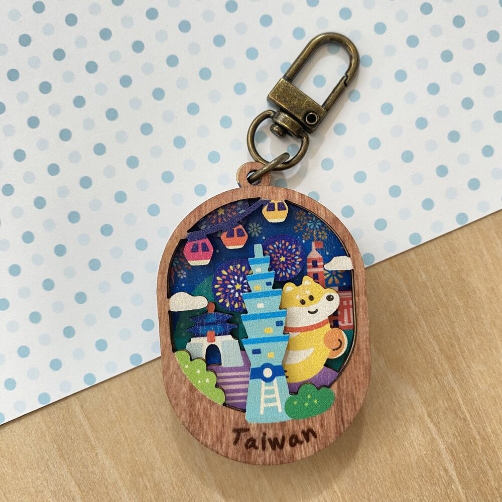 微風景小物鏡 小鏡子鑰匙圈 迷你小鏡子 可愛鑰匙圈 木製鑰匙圈 遊木時光 TR台灣鐵道-規格圖5