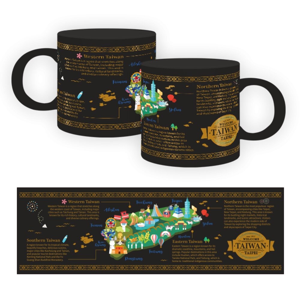 黑金馬克杯 黑色質感馬克杯 金色燙印圖案 小巧容量160ml 台灣紀念品 新格子 TR台灣鐵道-規格圖5