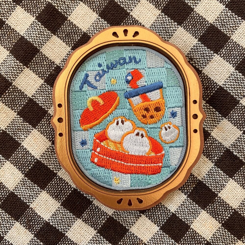 刺繡磁鐵 刺繡小畫框 木質畫框磁鐵 台灣景點 101大樓 阿里山 台灣紀念品 猴子設計 TR台灣鐵道-規格圖7