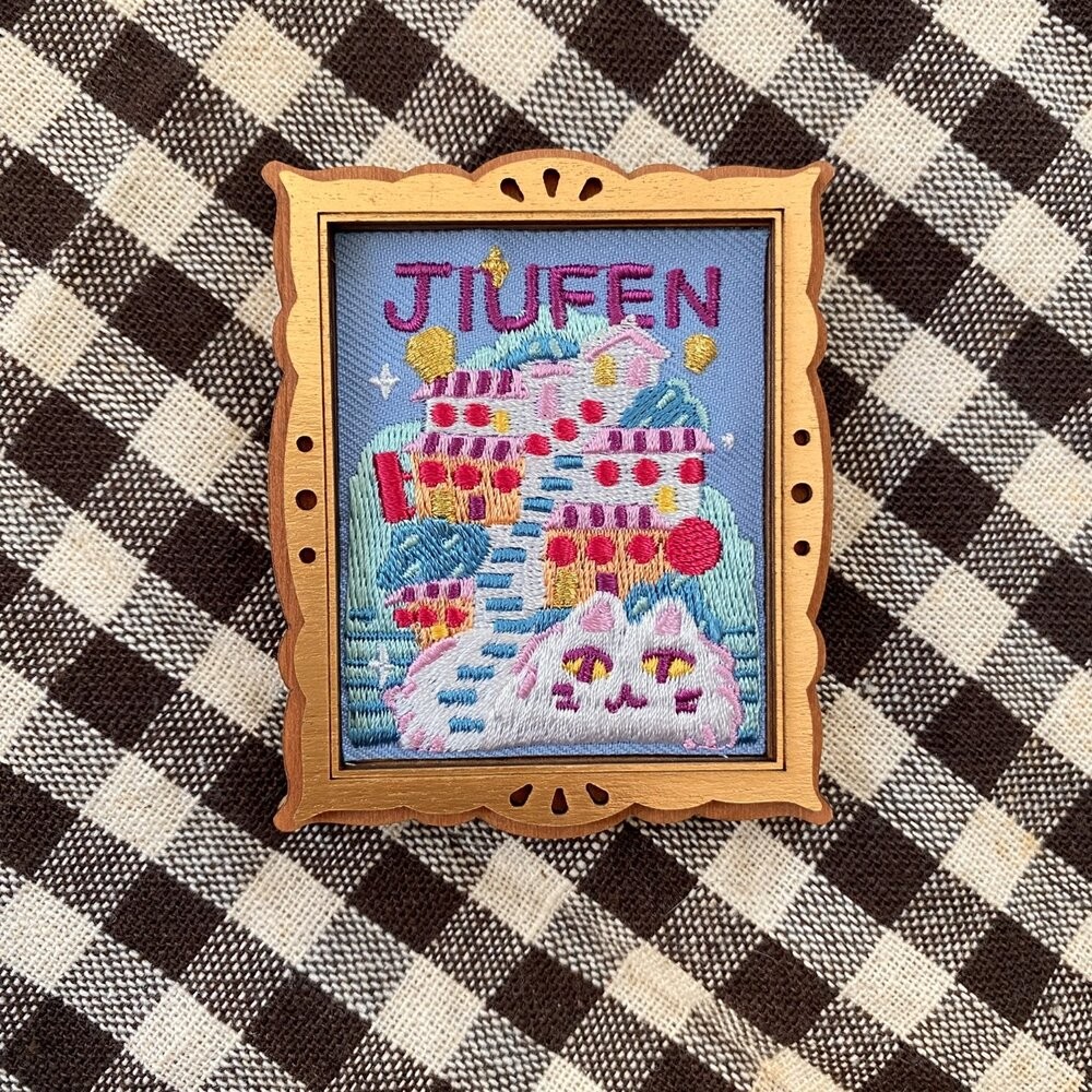 刺繡磁鐵 刺繡小畫框 木質畫框磁鐵 台灣景點 101大樓 阿里山 台灣紀念品 猴子設計 TR台灣鐵道-規格圖7