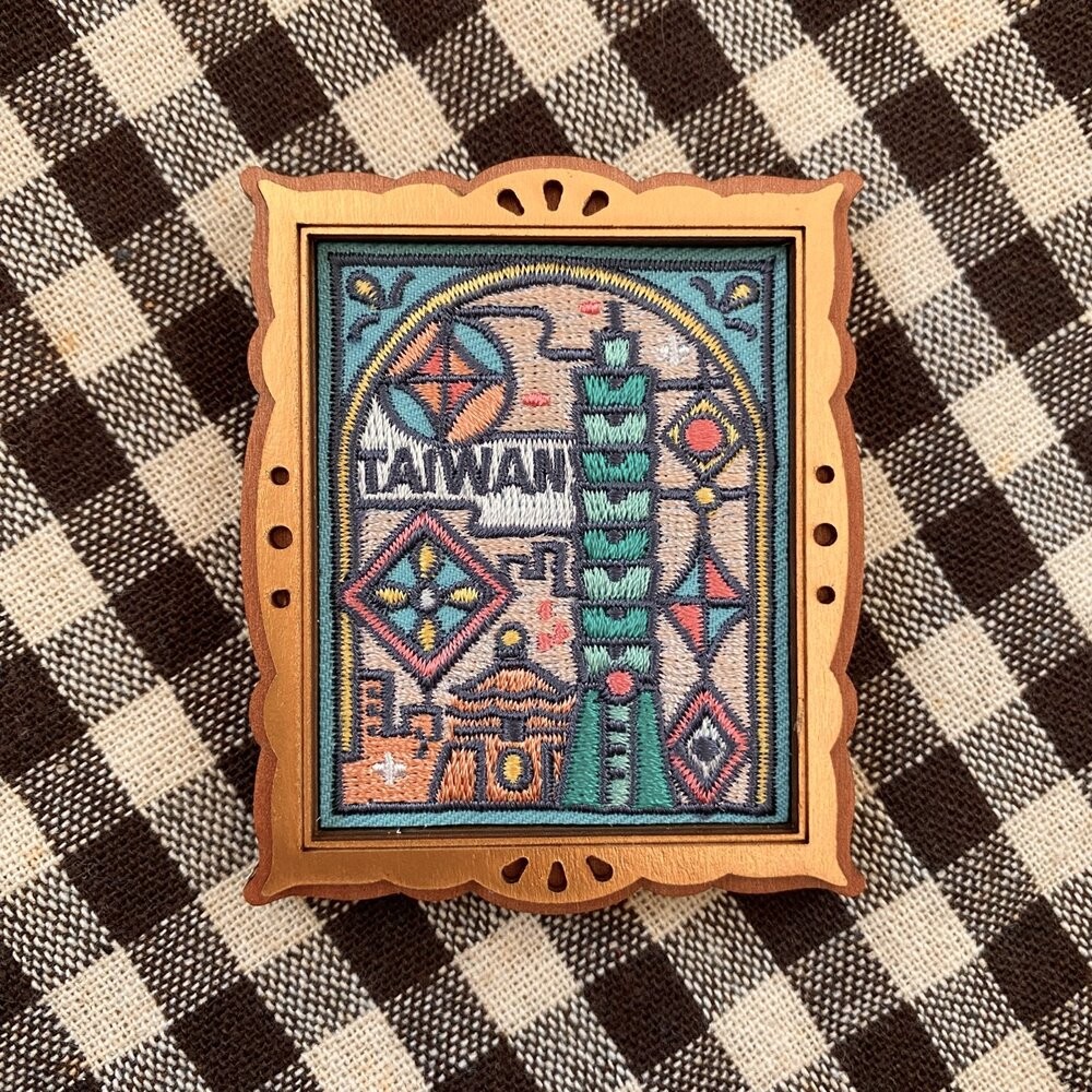 刺繡磁鐵 刺繡小畫框 木質畫框磁鐵 台灣景點 101大樓 阿里山 台灣紀念品 猴子設計 TR台灣鐵道-規格圖7
