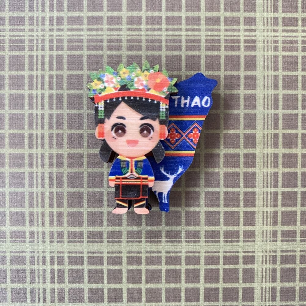 迷你木冰箱貼 台灣原住民系列 16族迷你小吸鐵 造型磁鐵 新格子 TR台灣鐵道-規格圖4
