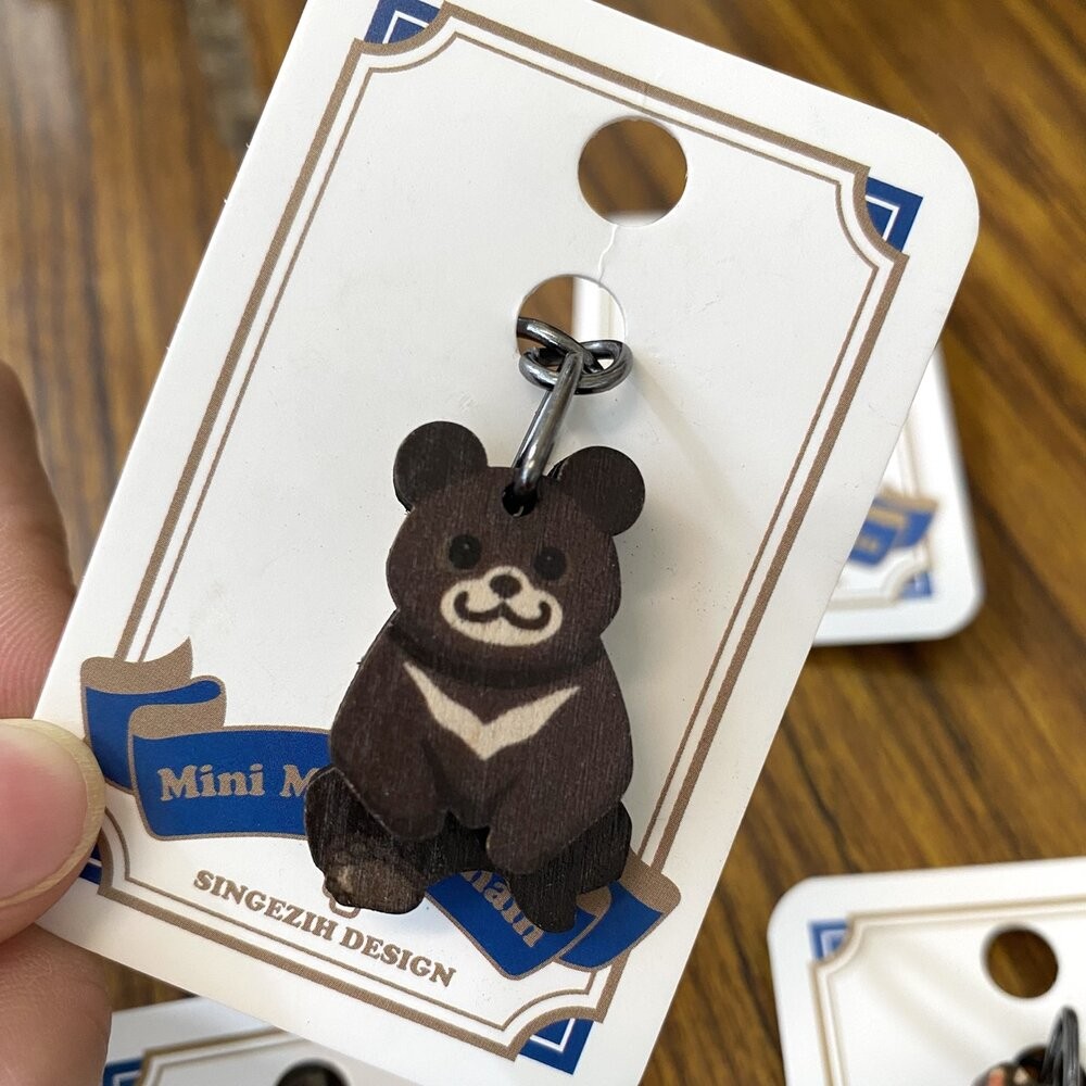 迷你木鑰匙圈 立體木質鑰匙圈 迷你鑰匙扣 迷你動物吊飾 新格子 TR台灣鐵道-規格圖3