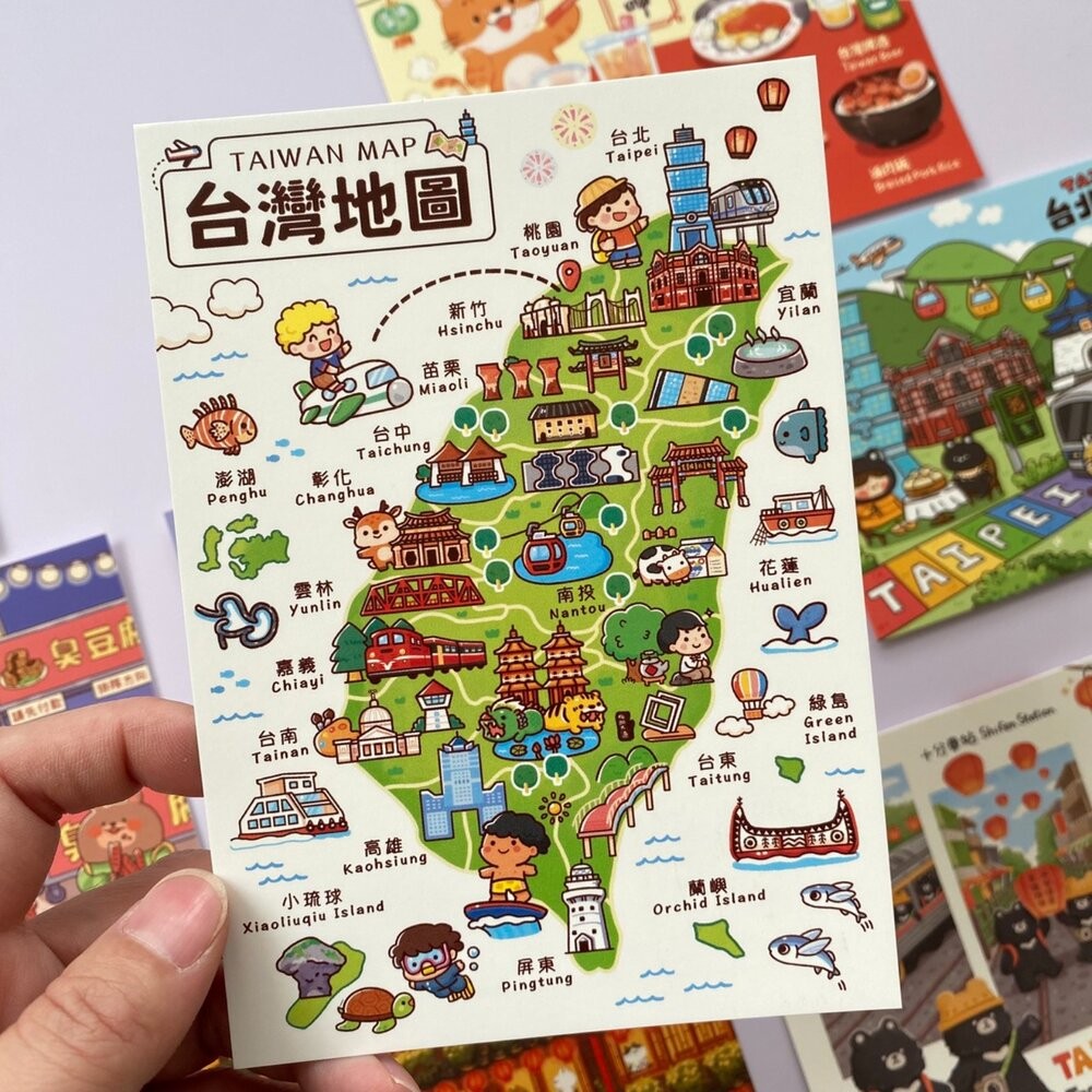 插畫明信片 台灣旅行明信片 台味明信片 台灣景點明信片 新格子 TR台灣鐵道-細節圖2