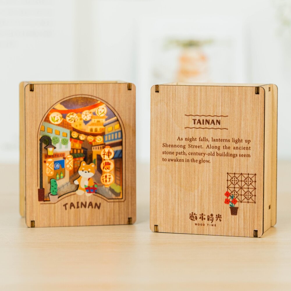 亮點台灣置物盒 DIY組裝 觸碰發光 迷你筆筒 桌面擺飾 遊木時光 TR台灣鐵道-規格圖9