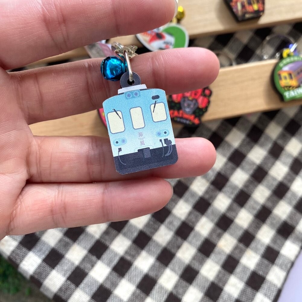 台鐵火車 平溪十分天燈 迷你木質鑰匙圈 鈴鐺顏色隨機 火車鑰匙圈 台灣紀念品 新格子 TR台灣鐵道-細節圖3