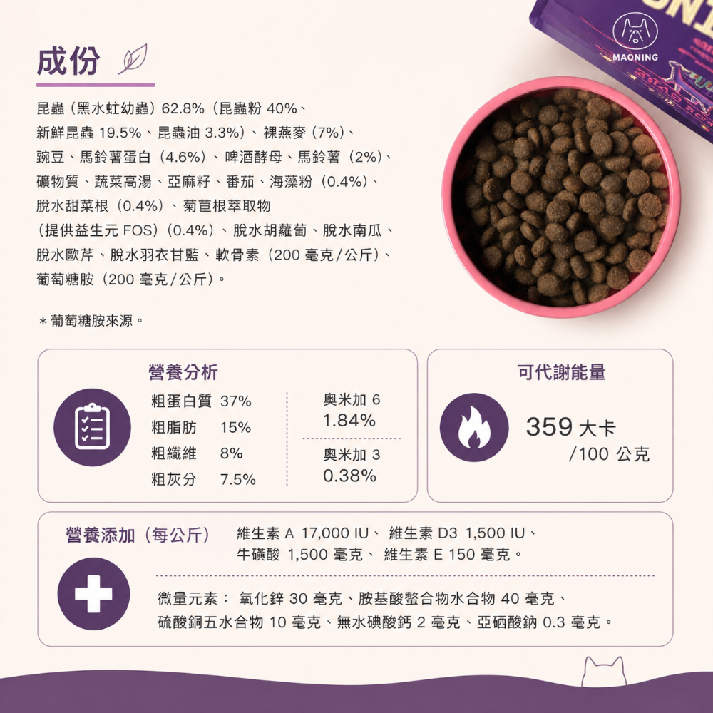 《健康貓》英國YORA 成貓完整配方 1.5kg 黑水虻/蟲蟲飼料 低敏成分 貓飼料 貓糧-細節圖3