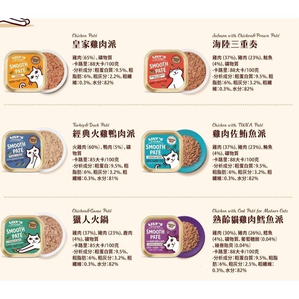 《健康貓》LILY’S KITCHEN 莉莉廚房英國原裝進口成貓/幼貓/高齡貓主食罐80g(一箱特價$)-細節圖2