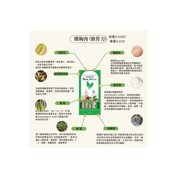 《健康貓》￼韓國朝貢 5km stick《犬貓用營養蔬菜肉泥-鱈魚/鮭魚/雞肉/火雞肉/長尾鱈/烏骨雞/鵪鶉-14gx4-細節圖6