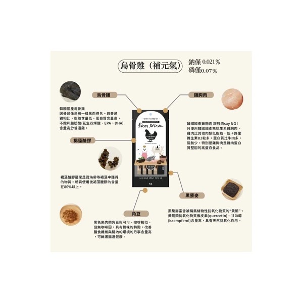《健康貓》￼韓國朝貢 5km stick《犬貓用營養蔬菜肉泥-鱈魚/鮭魚/雞肉/火雞肉/長尾鱈/烏骨雞/鵪鶉-14gx4-細節圖9