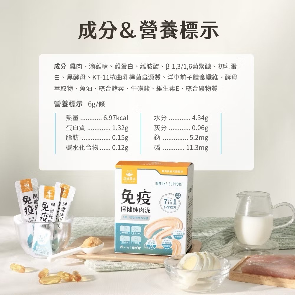 《健康貓》￼【汪喵星球】 免疫保健純肉泥  6G/包 貓狗 保健品 肉泥/汪喵肉泥-細節圖7