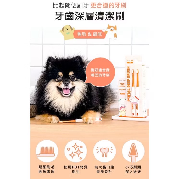 《健康貓》RESPET 深潔護齦牙刷（2入）｜深層清潔・柔軟刷毛・犬貓適用-細節圖2