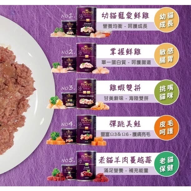 《健康貓》【nuevo 新歡】醇情主食貓罐｜200g｜德國主食罐｜高鮮肉｜貓咪主食罐｜成貓・幼貓適用-細節圖2