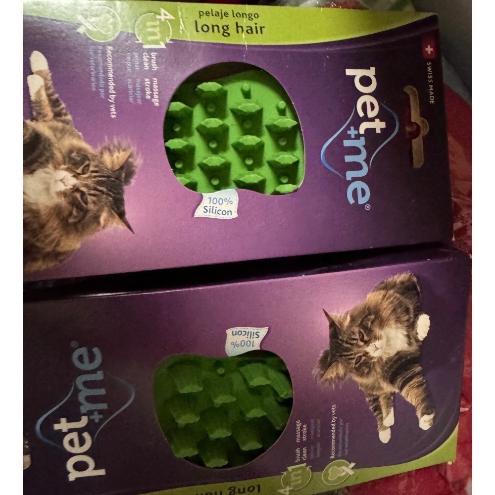 《健康貓》（加購限一支）￼【Pet+Me】綠色 中長毛 乾溼兩用按摩刷｜梳毛刷 多功能梳 宅家寵物-細節圖2