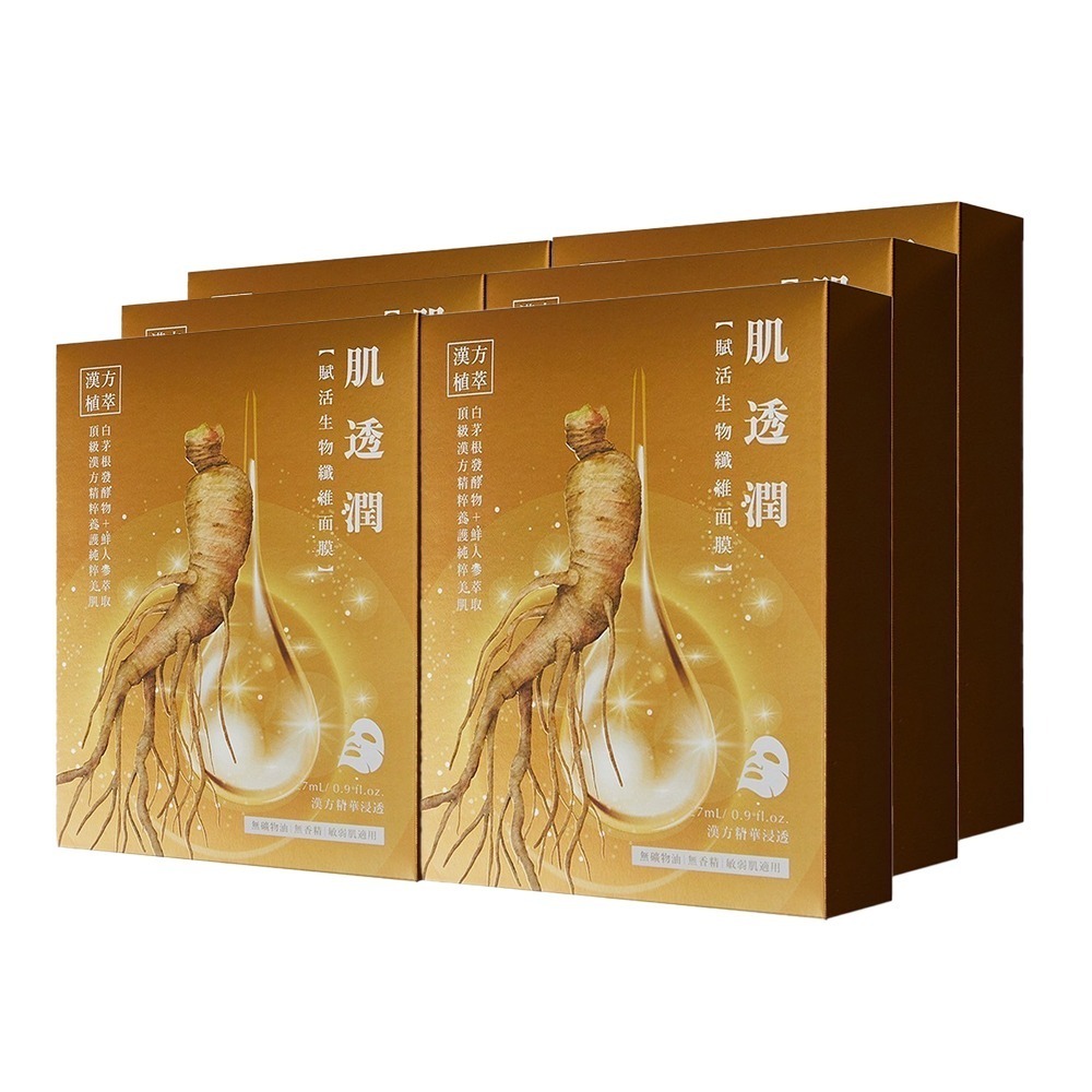 名絢生技｜肌透潤 極致營養水光肌(3入/盒) 人蔘面膜 漢方面膜 生物纖維 貴婦保養 美白 美肌 穩定膚況 高效能保濕-規格圖1