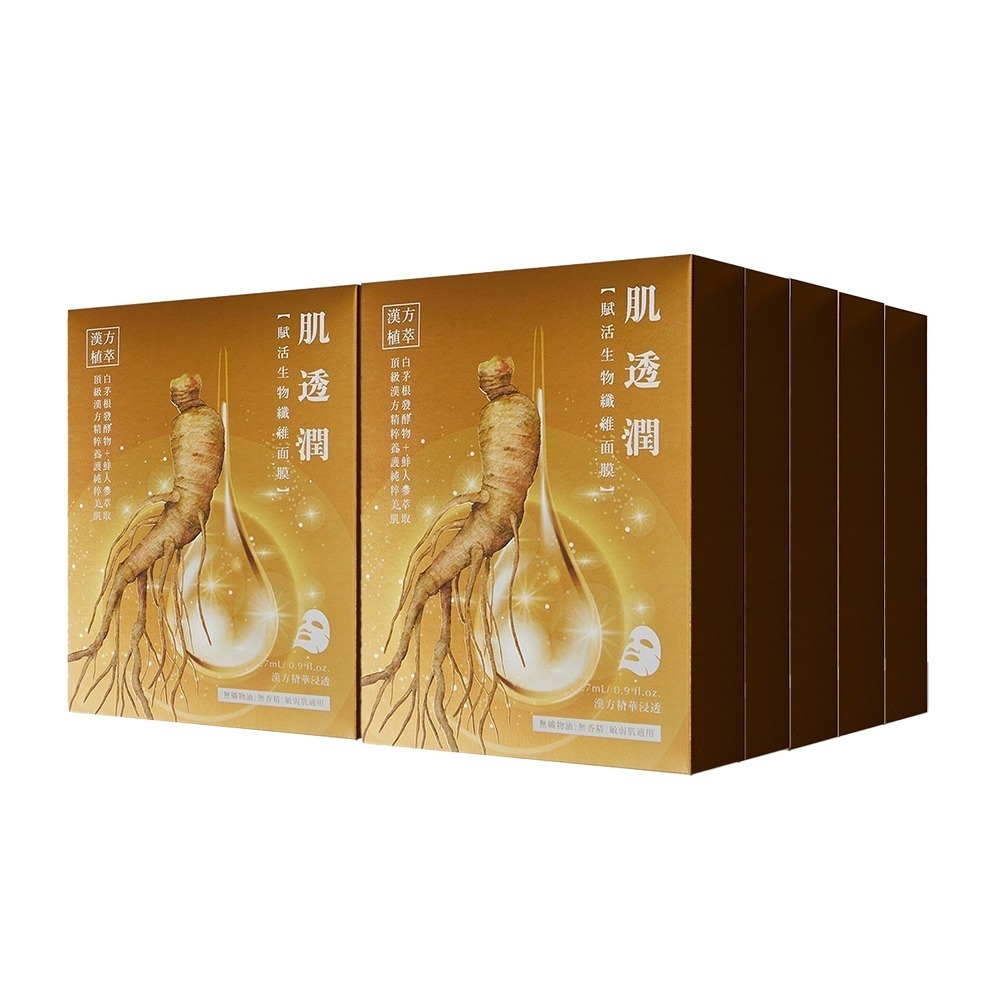 名絢生技｜肌透潤 極致營養水光肌(3入/盒) 人蔘面膜 漢方面膜 生物纖維 貴婦保養 美白 美肌 穩定膚況 高效能保濕-規格圖1