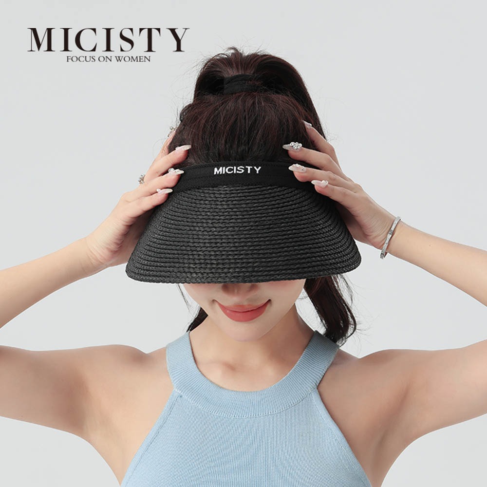 MICISTY 紫外線阻隔｜親子草編空頂防曬帽 防曬帽 烈日單品 保護眼睛 防臉部曬傷 出遊必備 穿搭 透氣 清涼 海邊-細節圖4