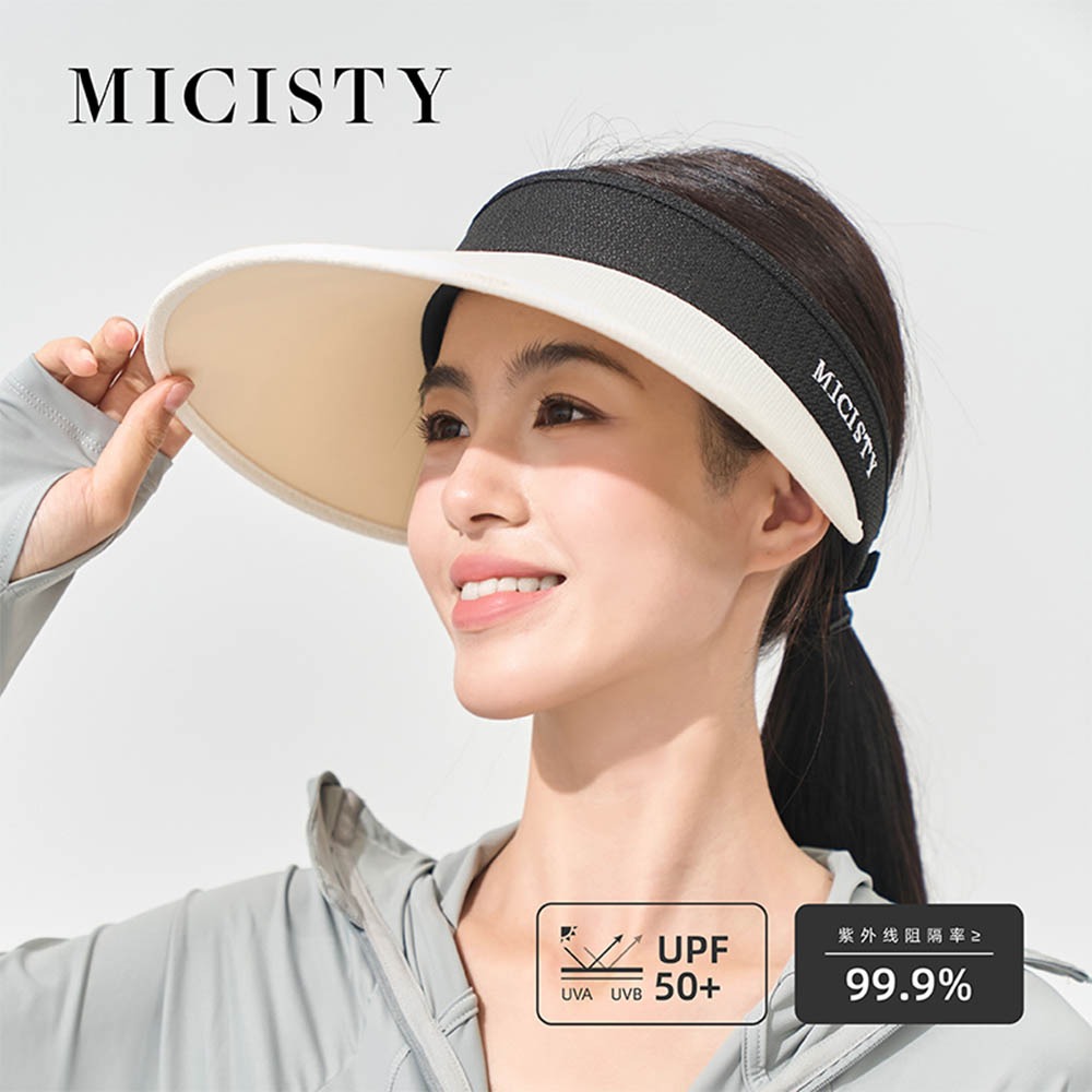 MICISTY 紫外線阻隔｜小香風空頂防曬帽 防曬帽 烈日單品 保護眼睛 防臉部曬傷 出遊必備 穿搭 透氣 清涼 海邊-細節圖4