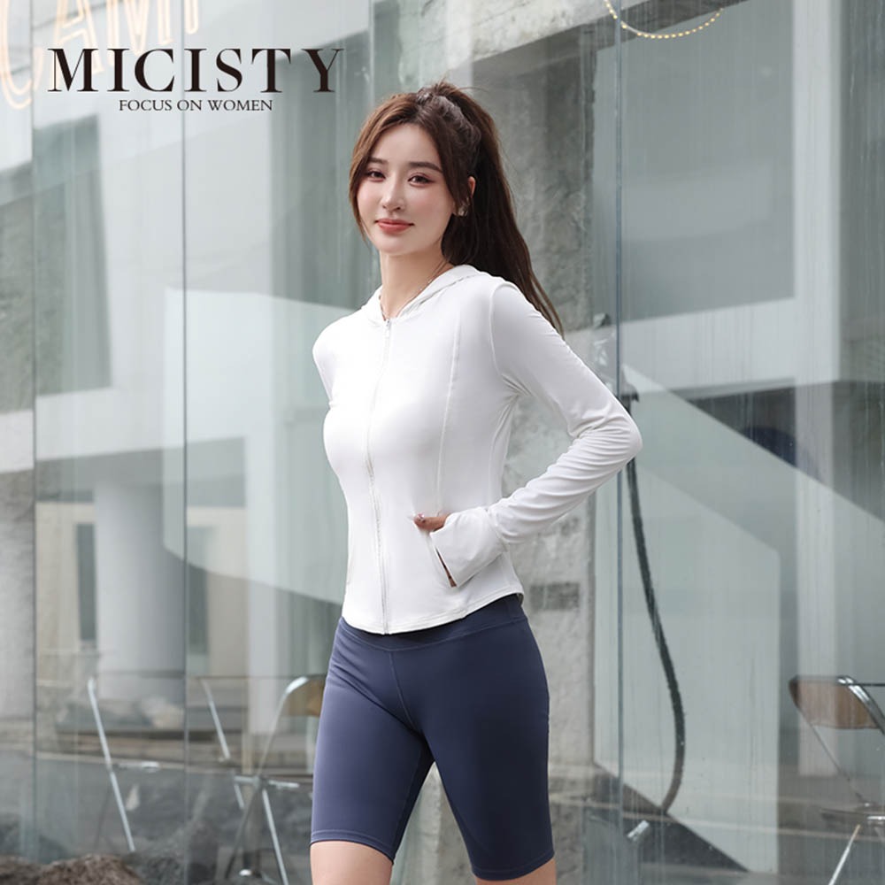 MICISTY 瑜伽防曬衣 防曬外套 防曬衣 防曬口罩 防曬帽 防曬面罩 修身 顯瘦 穿搭 出遊必備 機車族必備-規格圖4
