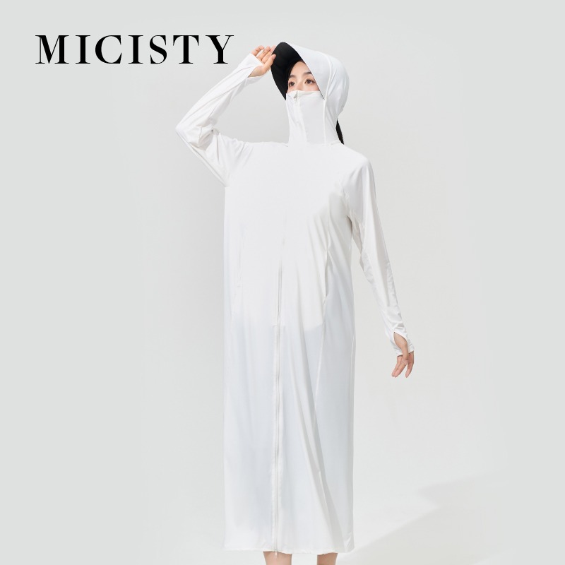 MICISTY 黑魔法冰絲原紗防曬衣 防曬衣 防曬口罩 防曬帽 防曬面罩 修身 顯瘦 機車族-規格圖4