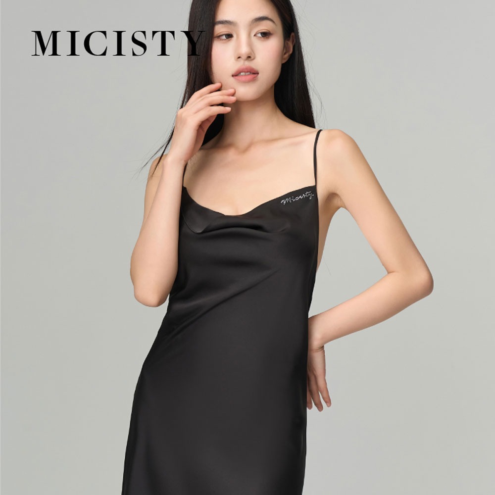MICISTY 睡衣｜水光冰絲吊帶睡裙 居家睡衣 夏季睡衣 清涼 四季睡衣 居家服 吊帶裙-規格圖6