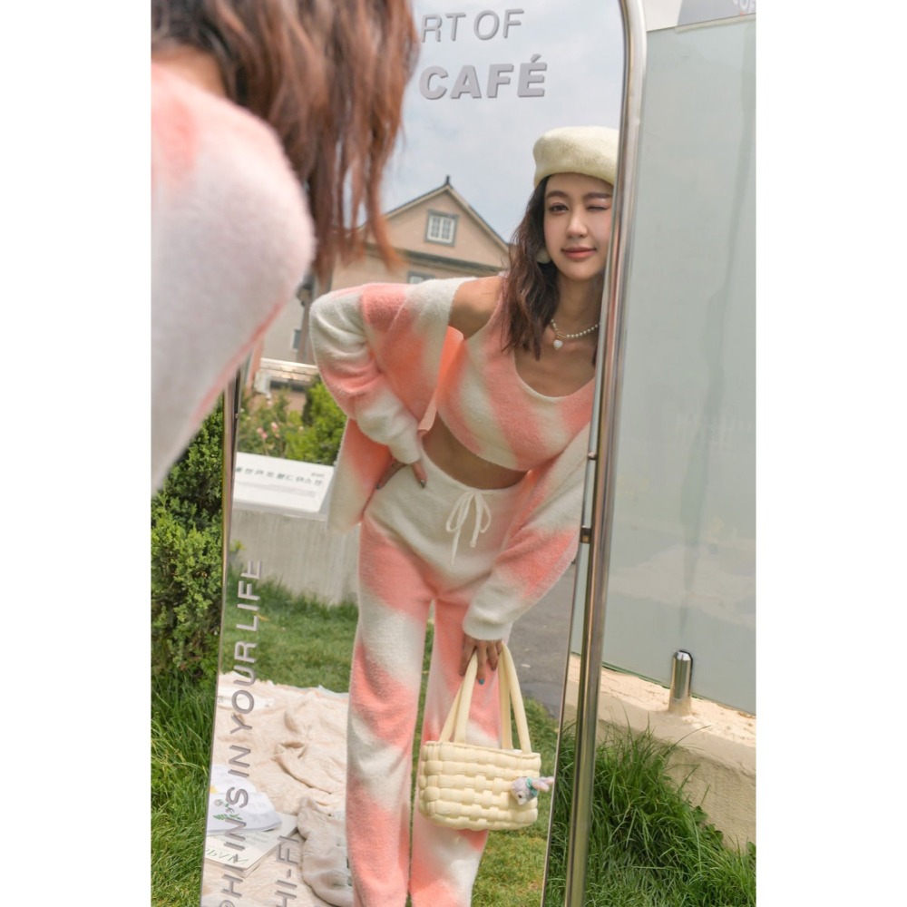 MICISTY 冬季睡衣｜軟綿綿漸變三件套 居家睡衣 冬季睡衣 保暖睡衣 居家服 睡衣套裝 可愛睡衣 甜妹 三件式睡衣-細節圖2
