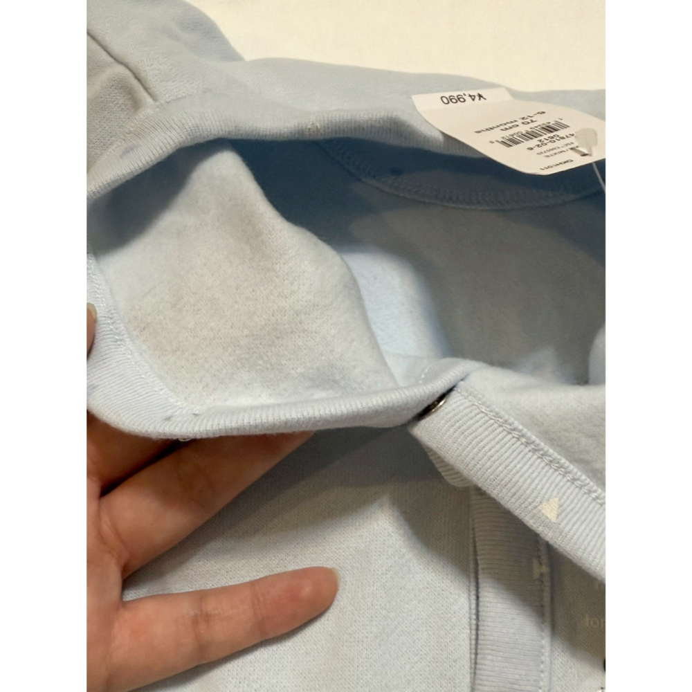 Baby gap 熊熊水藍色連身衣-細節圖3