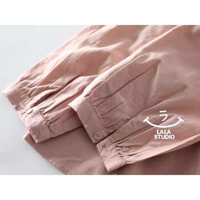 𝕃𝔸𝕃𝔸 𝕊𝕋𝕌𝔻𝕀𝕆 日系小翻領風琴褶長袖襯衫上衣  ˚ʚ  2色 ɞ˚-細節圖6