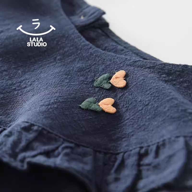 𝕃𝔸𝕃𝔸 𝕊𝕋𝕌𝔻𝕀𝕆 日系圓領木耳花邊領長袖襯衫上衣-細節圖3