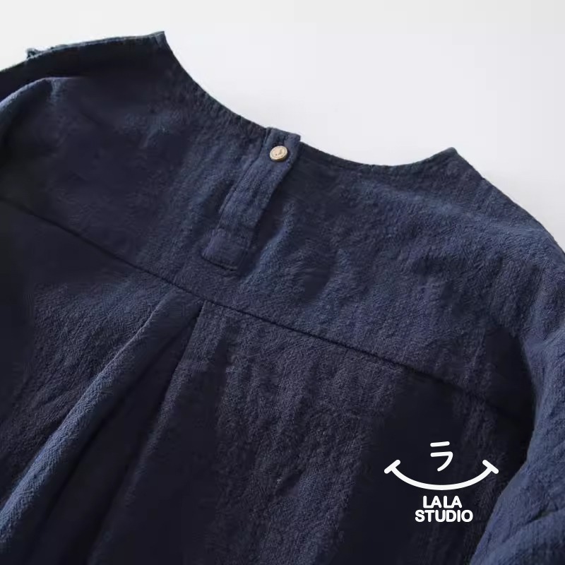 𝕃𝔸𝕃𝔸 𝕊𝕋𝕌𝔻𝕀𝕆 日系圓領木耳花邊領長袖襯衫上衣-細節圖7