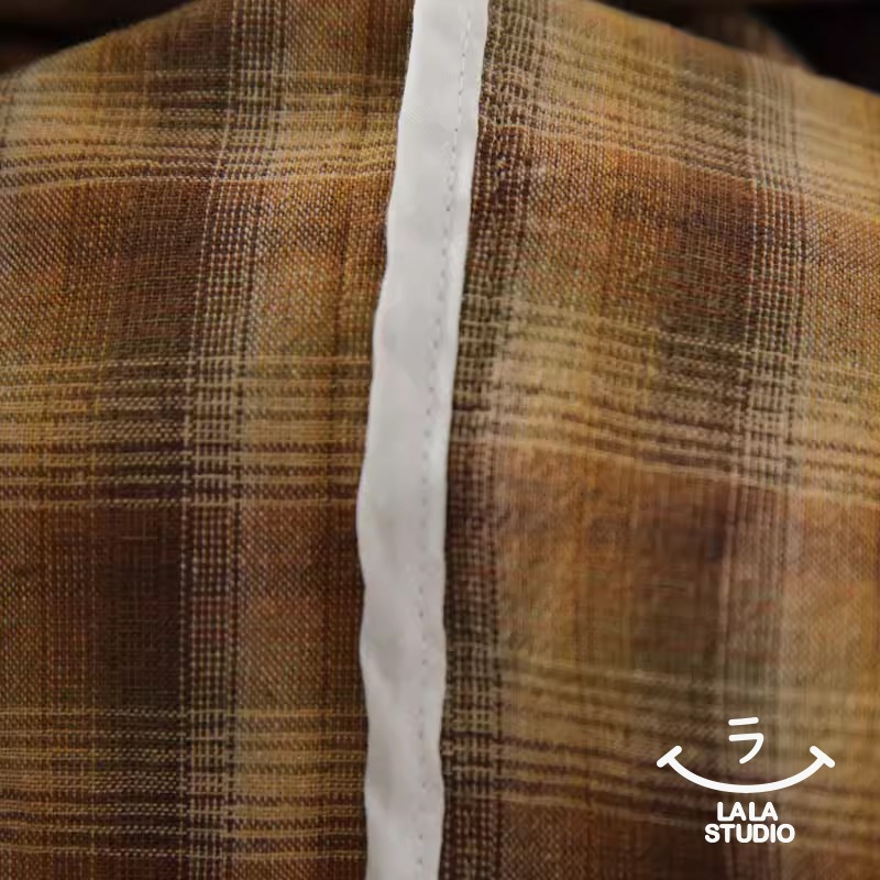 𝕃𝔸𝕃𝔸 𝕊𝕋𝕌𝔻𝕀𝕆 日系花邊娃娃領格子長袖襯衫上衣-細節圖7