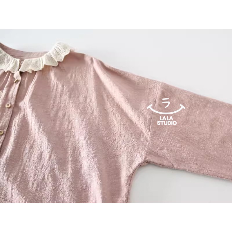 𝕃𝔸𝕃𝔸 𝕊𝕋𝕌𝔻𝕀𝕆 日系甜美蕾絲花邊領長袖上衣-細節圖4